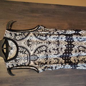Sleeveless Black and White Paisley Top, Never Worn